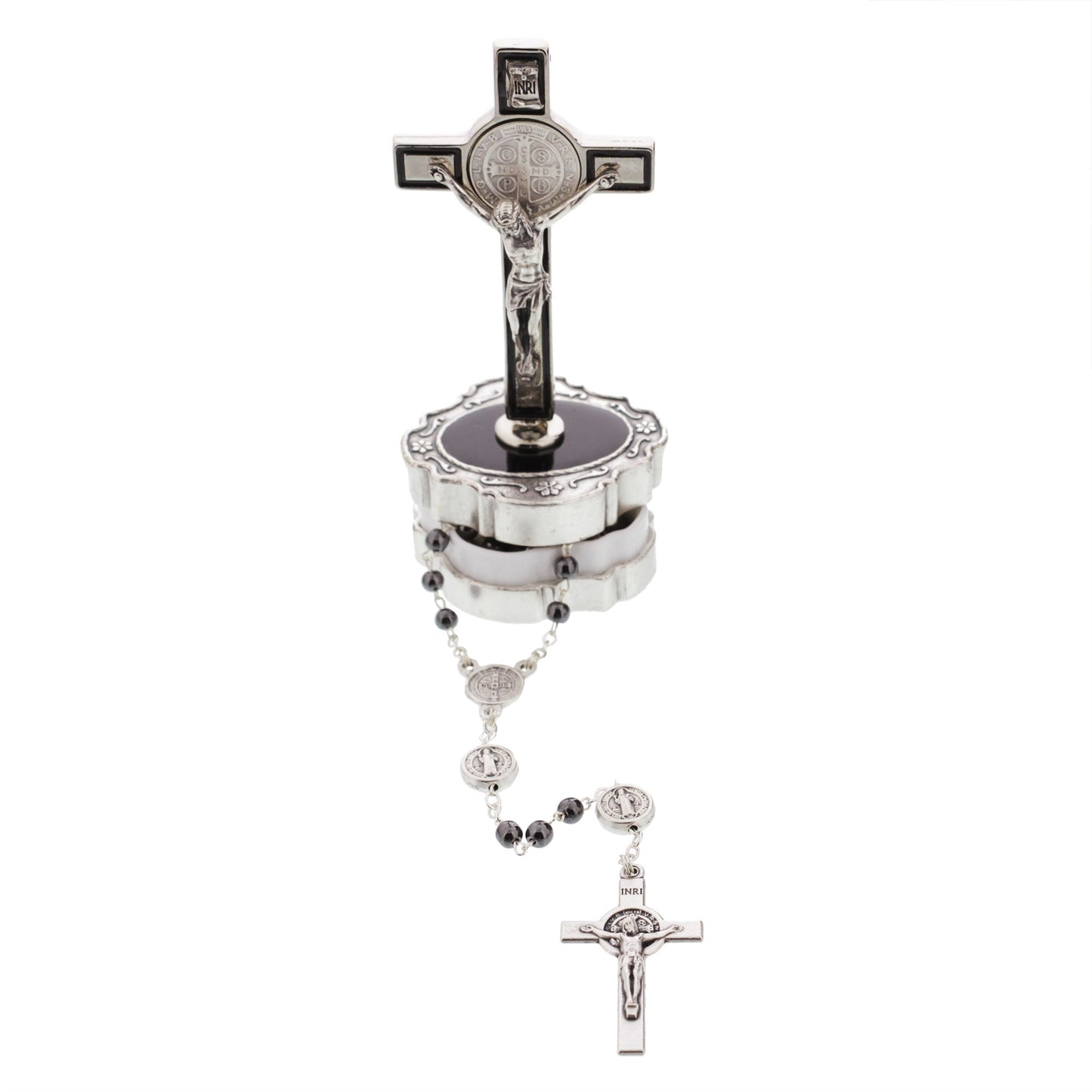 St. Benedict Cross Box with Hematite Rosary – Rosary.com